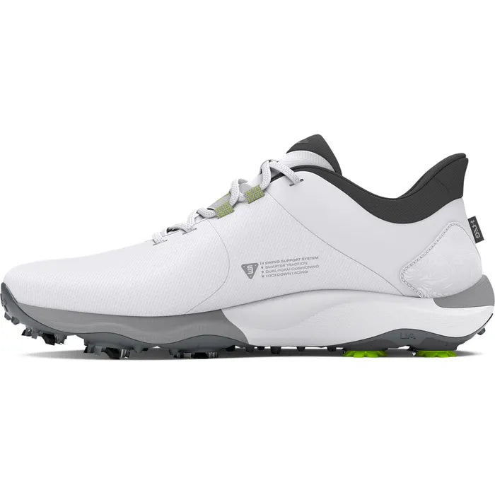 Under Armour Drive Pro Wide Golf Shoes - White/Capri