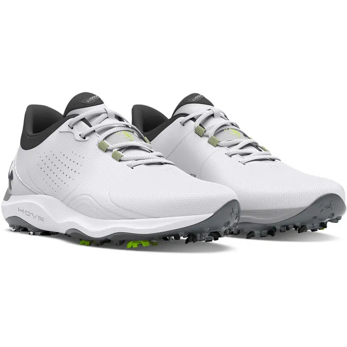 Under Armour Drive Pro Wide Golf Shoes - White/Capri
