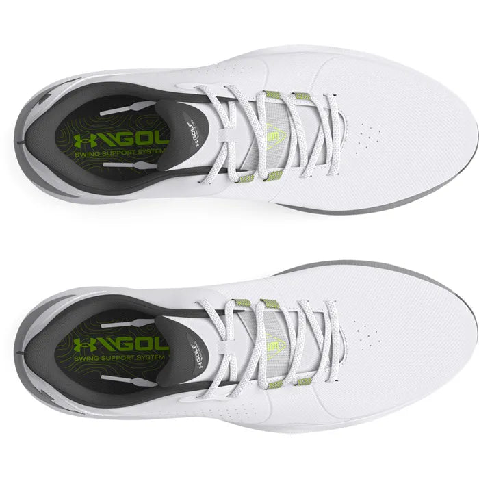 Under Armour Drive Pro Wide Golf Shoes - White/Capri