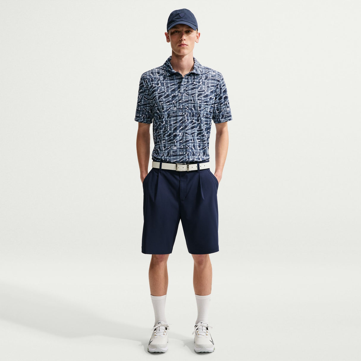 Nike Dri Fit Tartan Camo Print Golf Polo