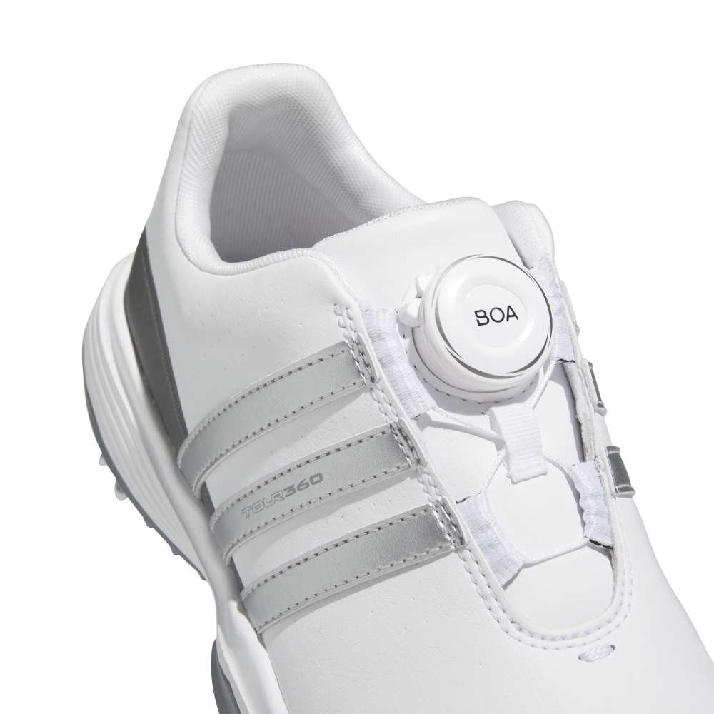 Adidas Tour360 24 BOA Junior Shoe - White/Black/Green Spark