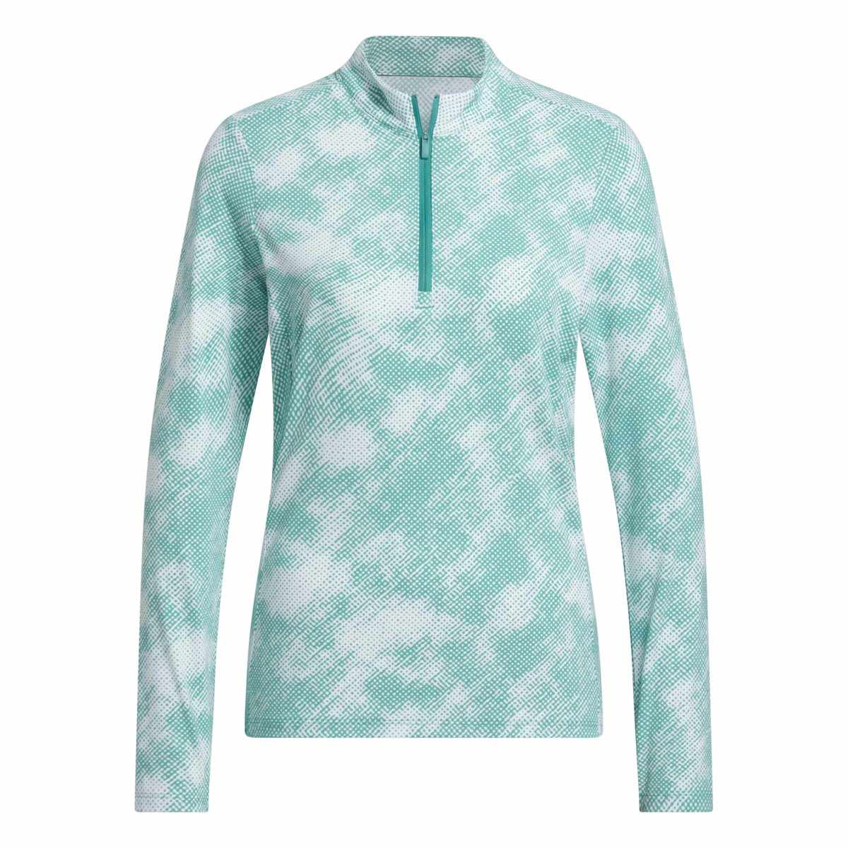 ADIDAS WOMENS ULTIMATE365 PRINTED 1/4ZIP MOCK NECK TOP