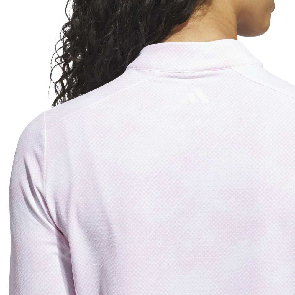 ADIDAS WOMENS ULTIMATE365 PRINTED 1/4ZIP MOCK NECK TOP
