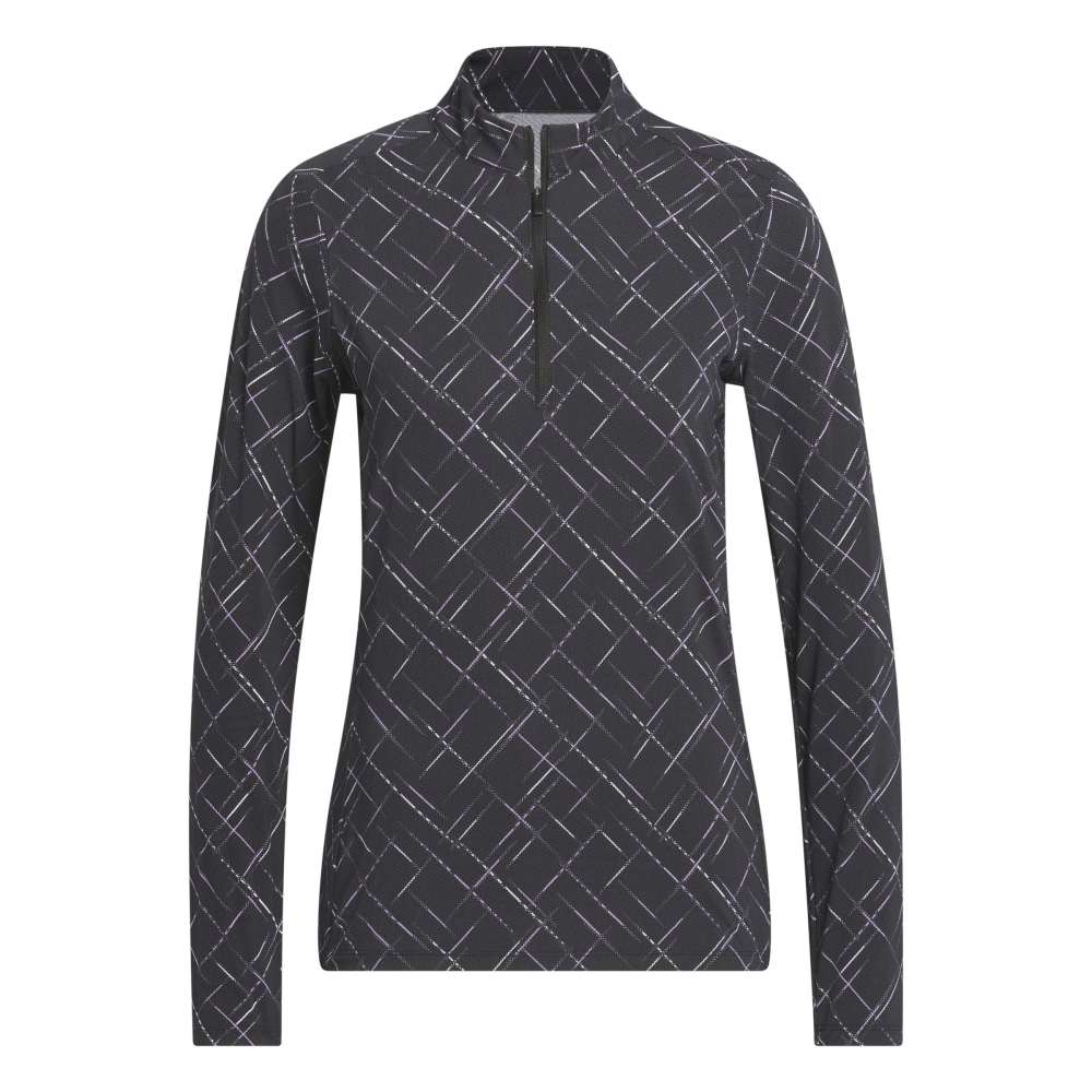 ADIDAS WOMENS ULTIMATE365 PRINTED 1/4ZIP MOCK NECK TOP