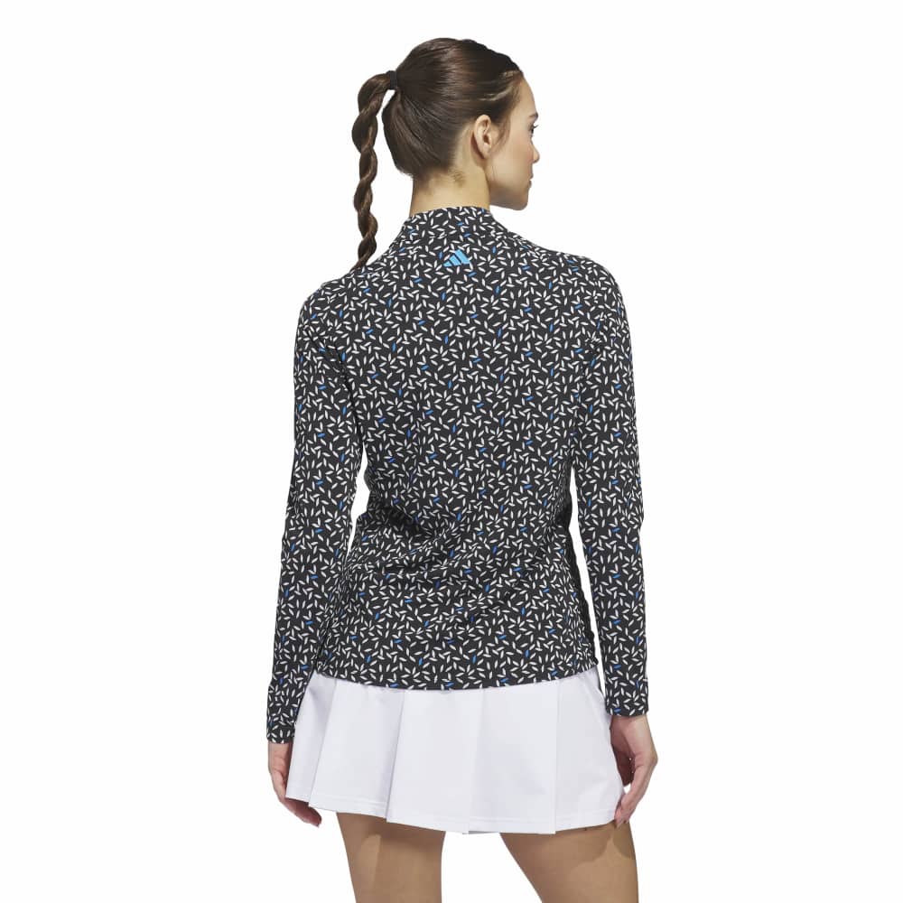 Adidas Ultimate365 Printed 1/4 Zip Long Sleeve Ladies Polo
