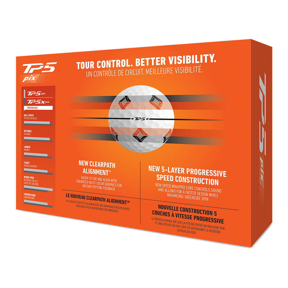 TaylorMade 2024 TP5 Pix Golf Balls 12pk - White