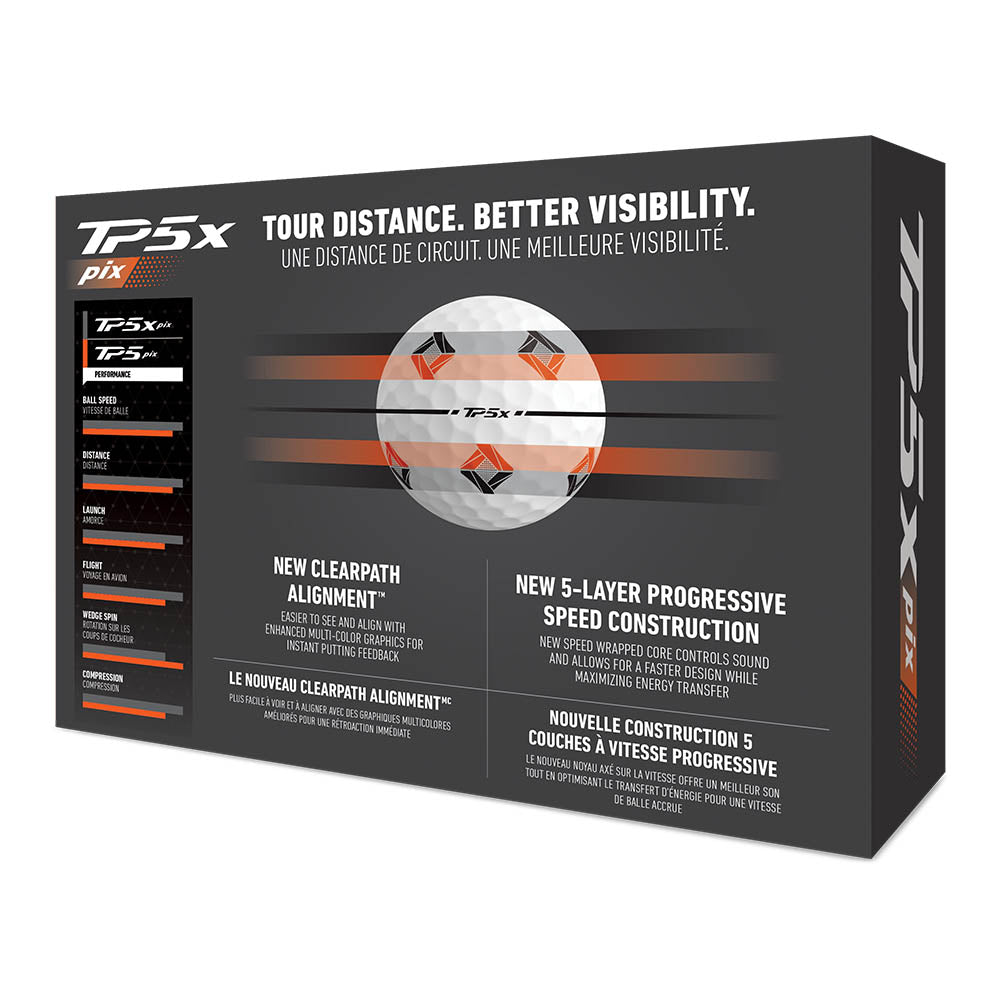 TaylorMade 2024 TP5x Pix Golf Balls 12pk - White