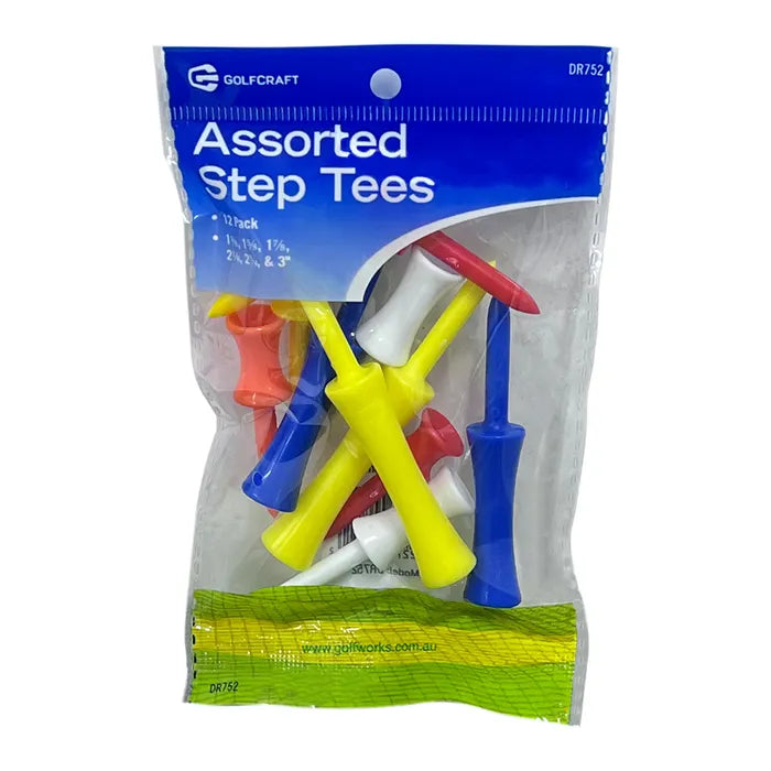 Golf Craft Assorted Step Tees - 12 pack