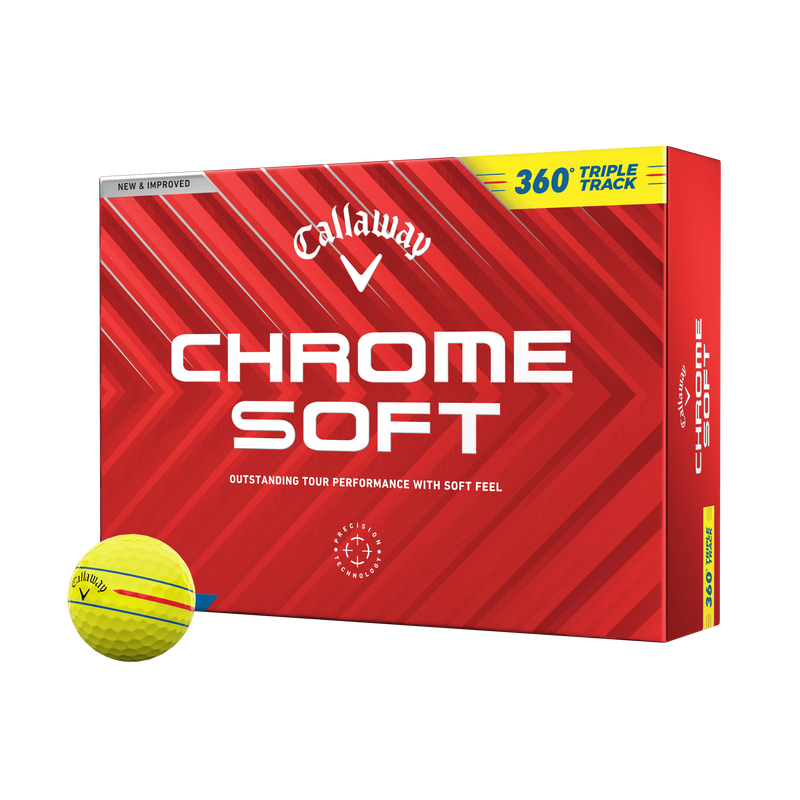 Callaway 2024 Chrome Soft 360 Triple Track Golf Balls 12pk - Yellow