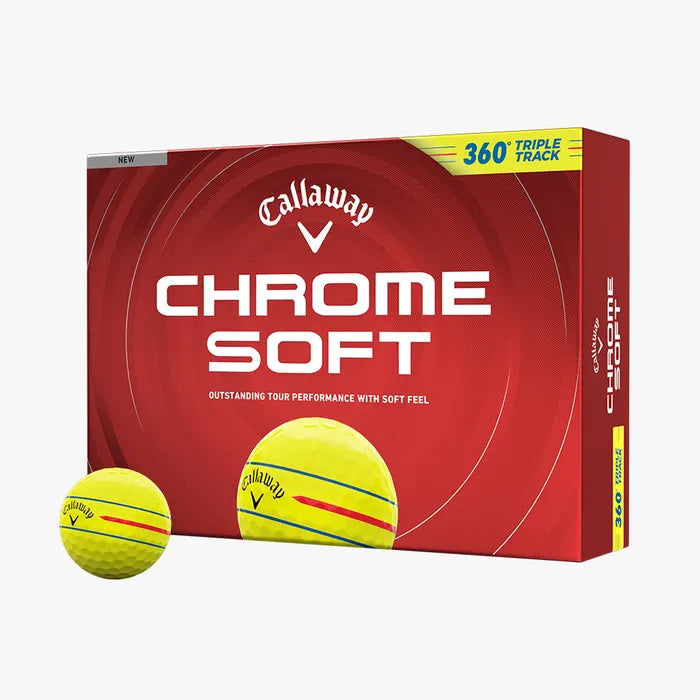 Callaway 2026 Chrome Soft 360 Triple Track Golf Balls 12pk - Yellow