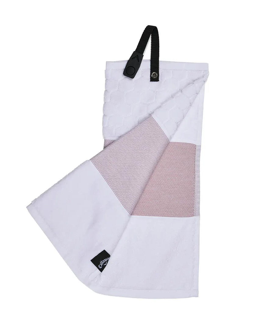Callaway 2023 Tri Fold Towel - Mauve/White