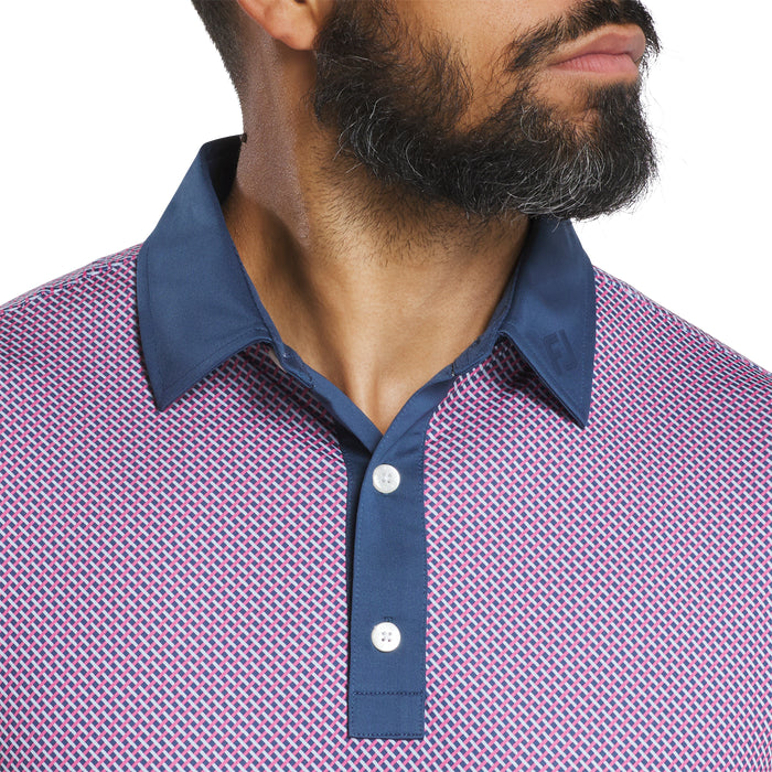 FOOTJOY MENS LATTICE PRINT POLO