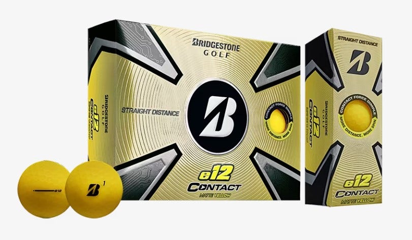 Bridgestone 2023 E12 Contact Golf Balls - Yellow
