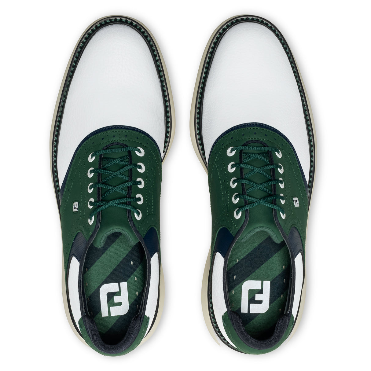 FootJoy 2025 Traditions Golf Shoe - White/Green/Navy