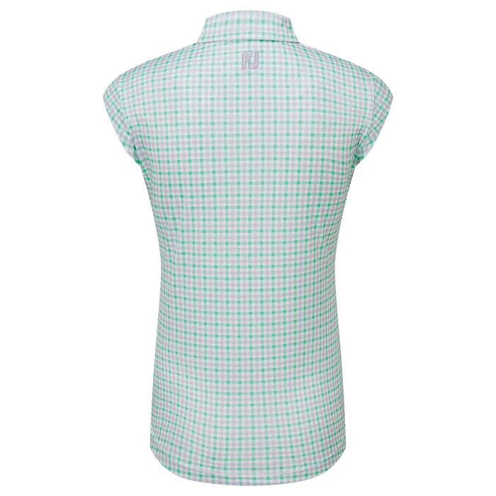 FOOTJOY WOMENS SLEEVELESS GINGHAM TANK POLO