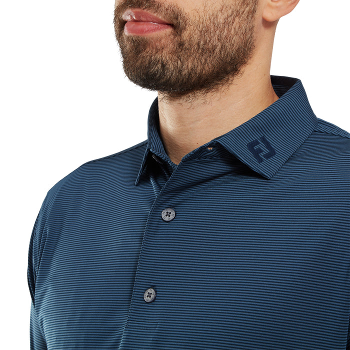 FOOTJOY MENS MICRO FDR STRIPE LISLE TONAL POLO