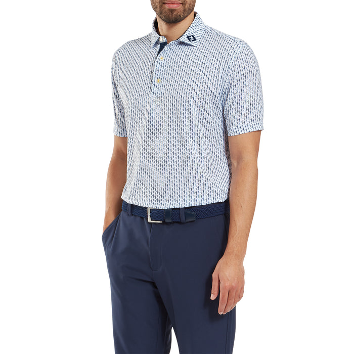 FOOTJOY MENS FIGURE PRINT LISLE POLO