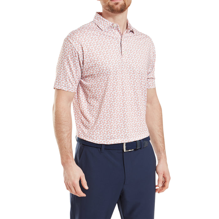 Footjoy Mens floral sketch print lisle polo