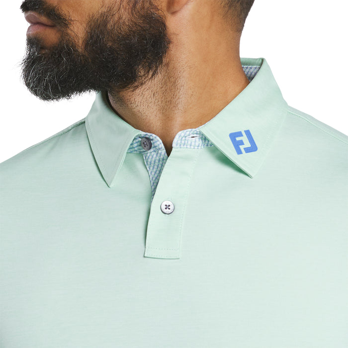 FOOTJOY MENS HEATHER LISLE LATTICE PRINT POLO