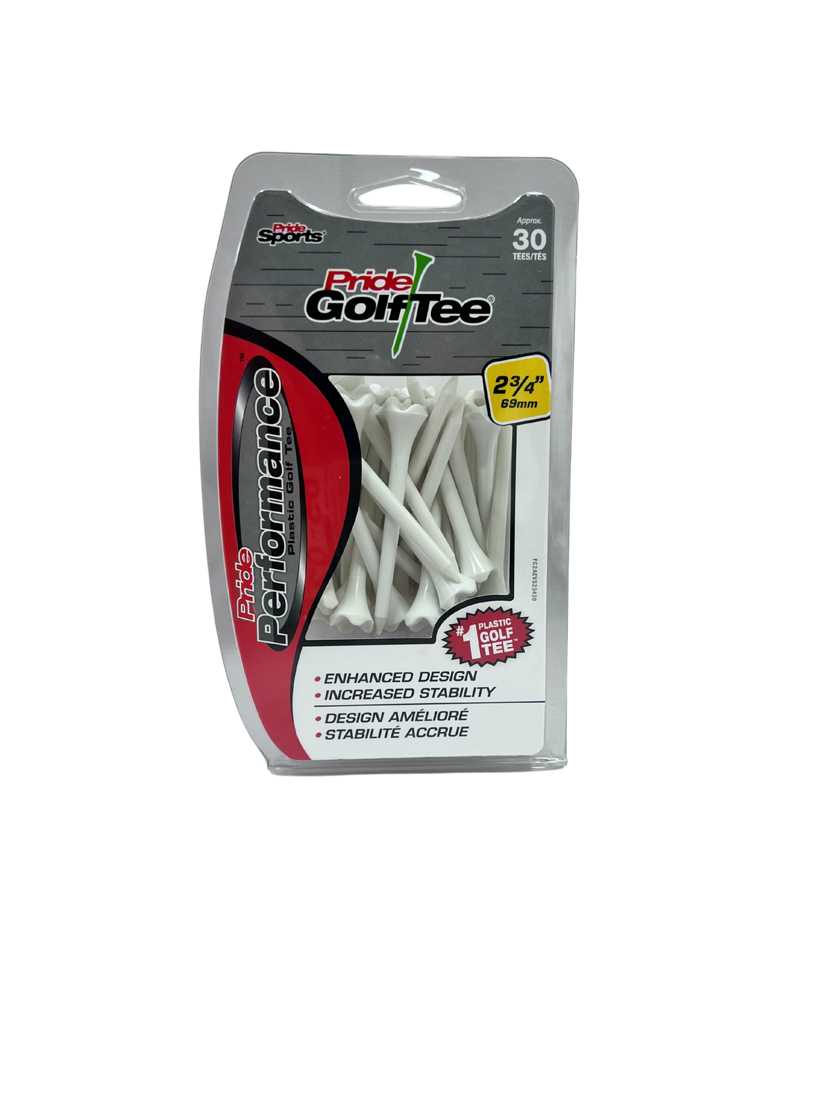 Pride Professional Tee System Plastic Tee 2 3/4" White - 30 Pack