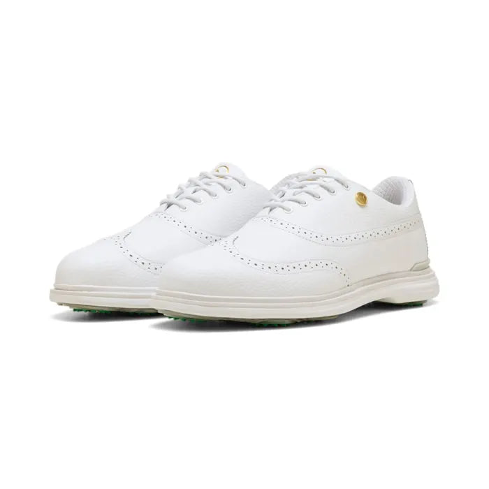 Puma Royale Wingtip Golf Shoes - White/Vapor Grey/Grassy Green