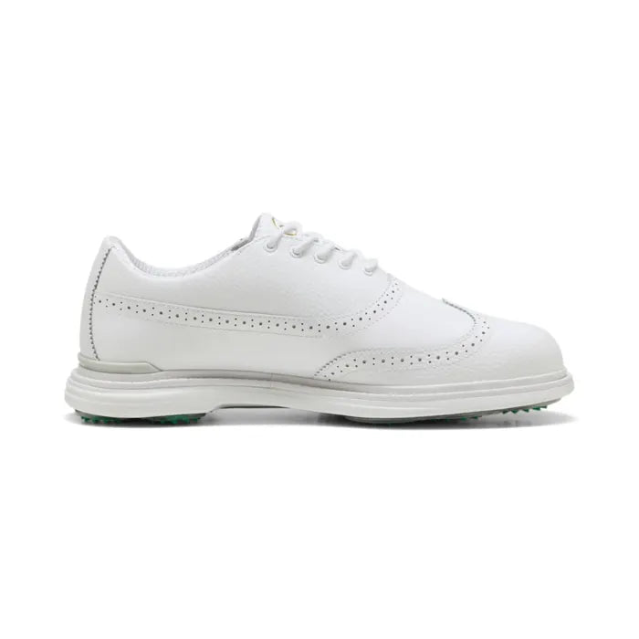 Puma Royale Wingtip Golf Shoes - White/Vapor Grey/Grassy Green
