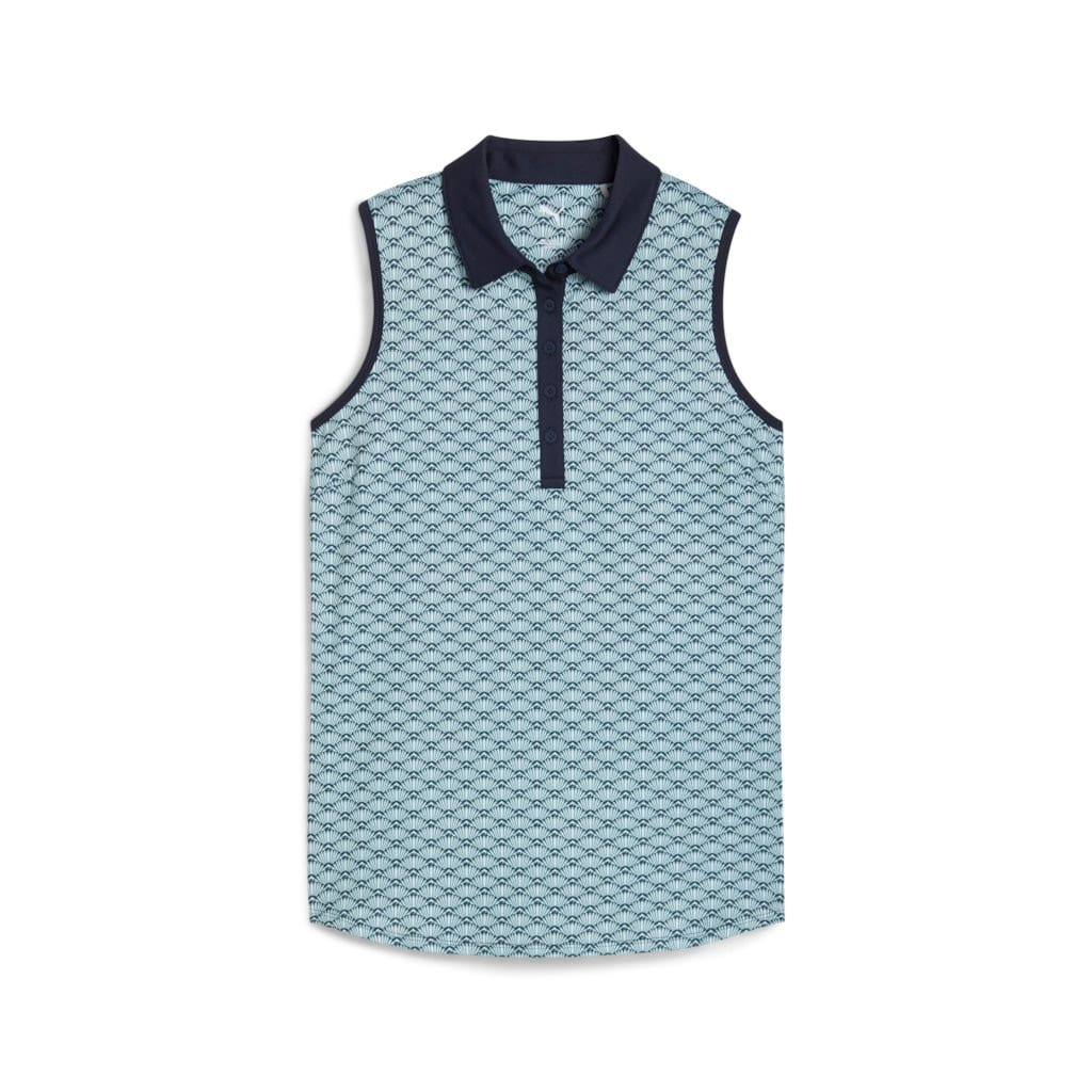 Puma Cloudspun Scallop Ladies Polo - Sea Glass/Green Terrain