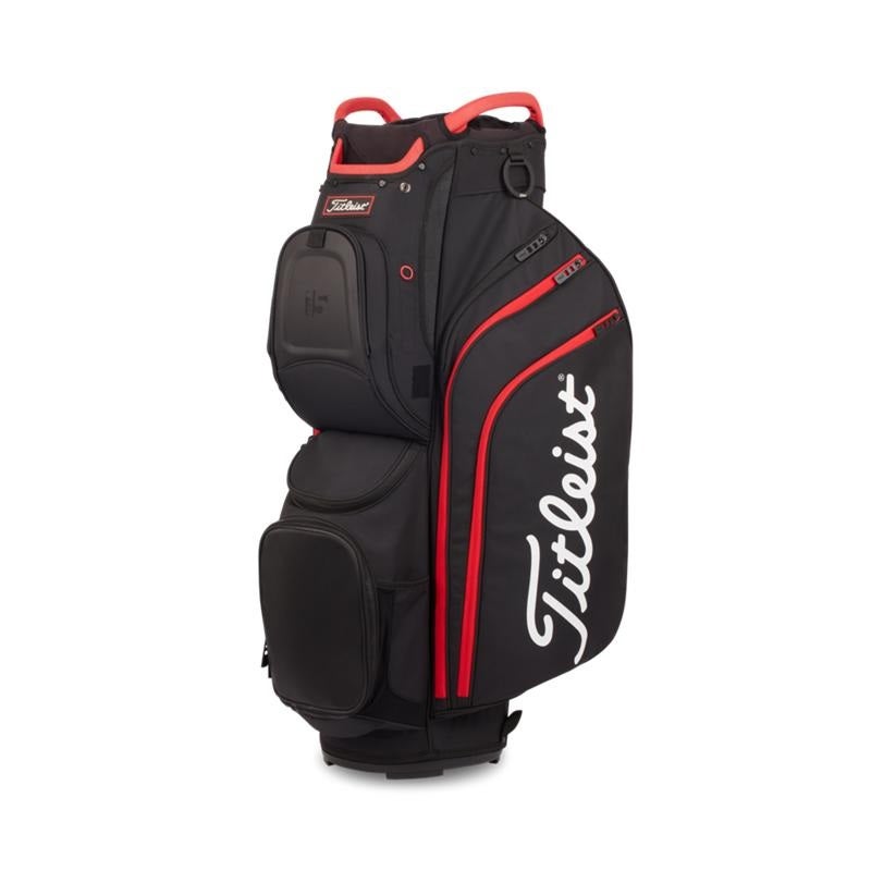 Titleist 15 Cart Bag - Black/Black/Red