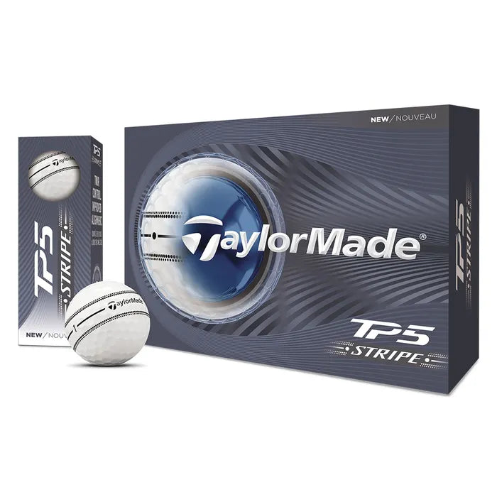 TaylorMade 2026 TP5 Stripe 12PK Golf Balls - White