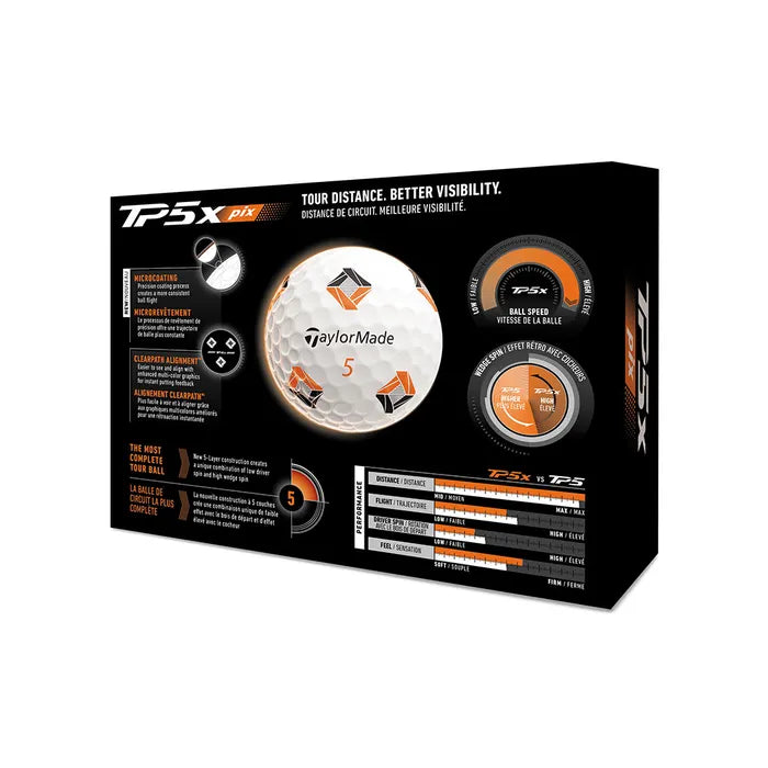 TaylorMade 2026 TP5X PIX3.0 12PK Golf Balls - White