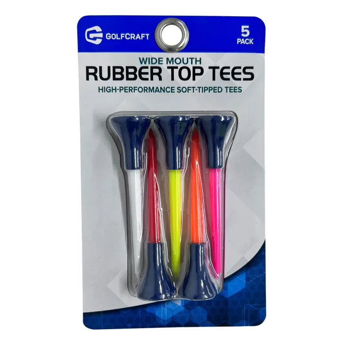 Golf Craft Rubber Top Tees - 5 pack