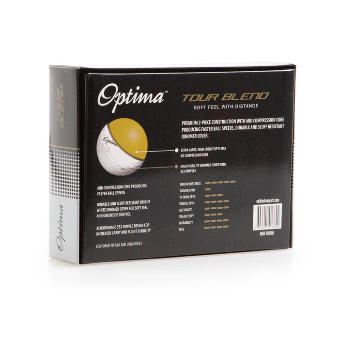 Optima Tour Blend Golf Balls 12pk - White