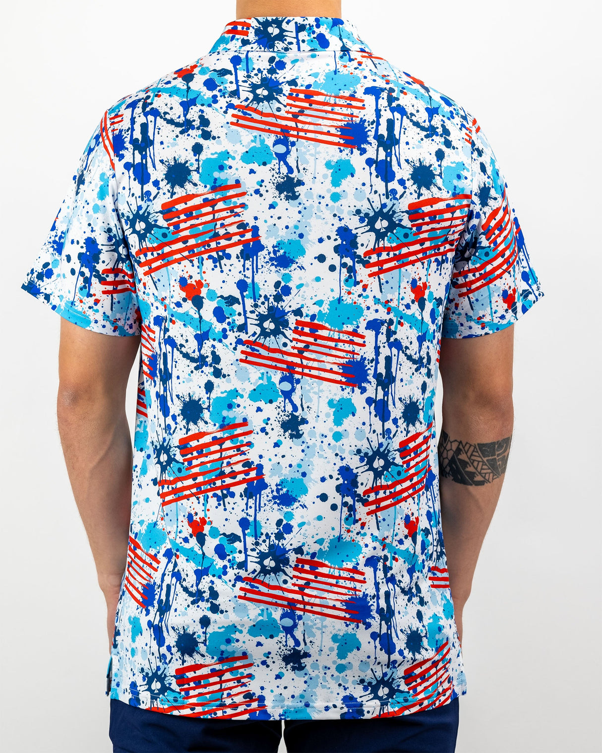 Pins & Aces USA Drip Polo