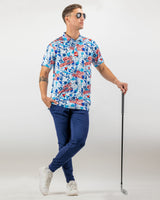 Pins & Aces USA Drip Polo