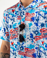 Pins & Aces USA Drip Polo