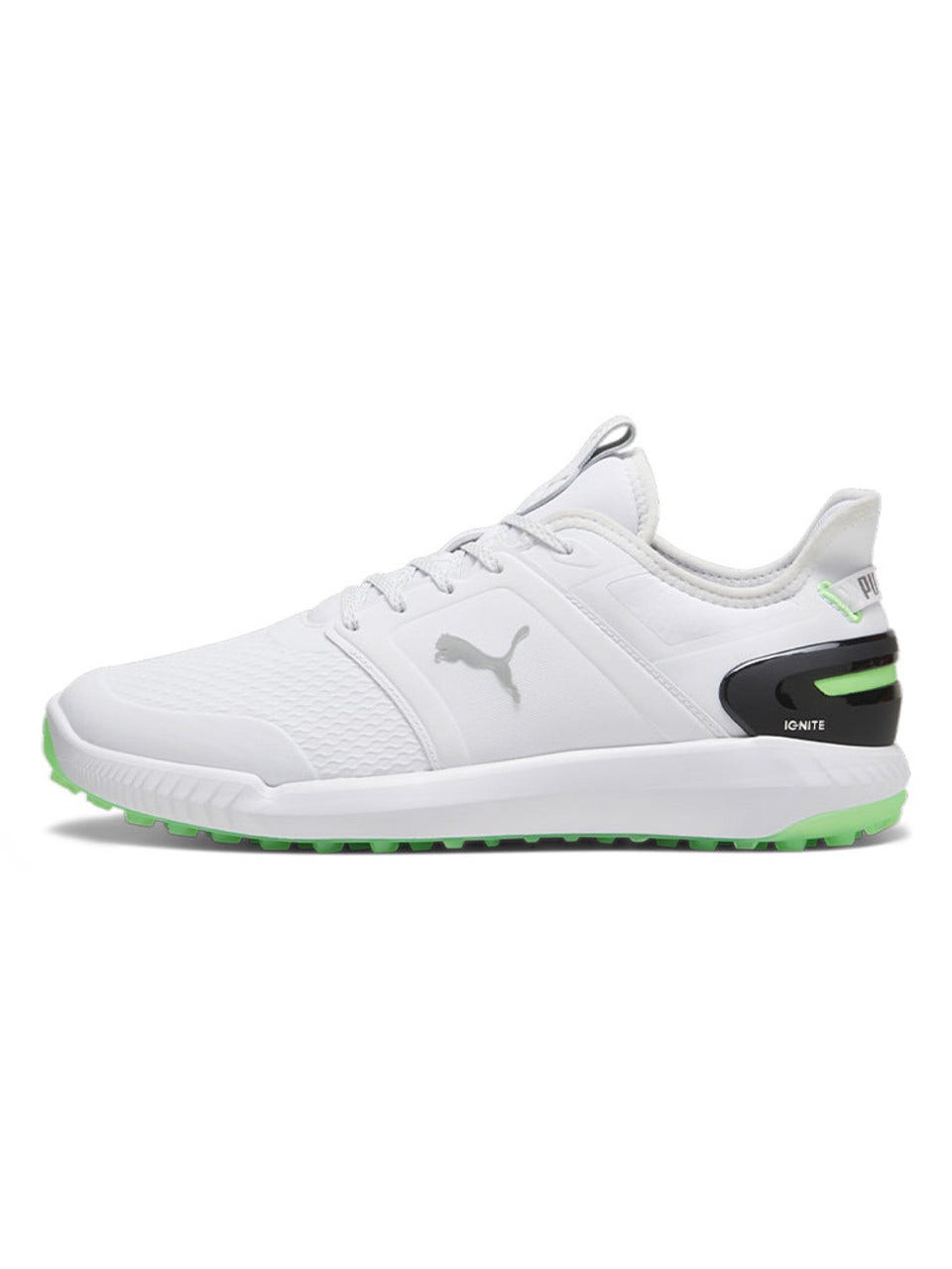 Puma Ignite Elevate Wide Golf Shoe - White/Fluro Green/Black