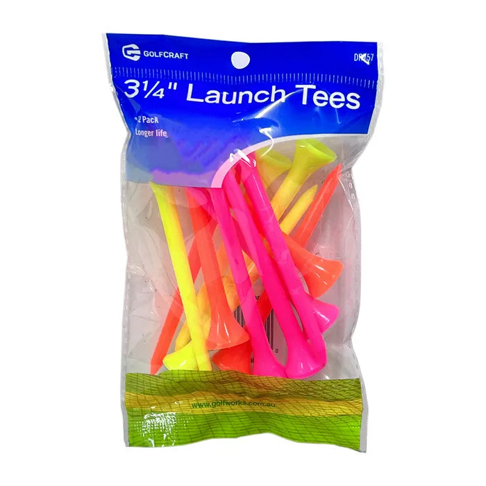 Golf Craft Launch Life Plastic Tees - 12 pack