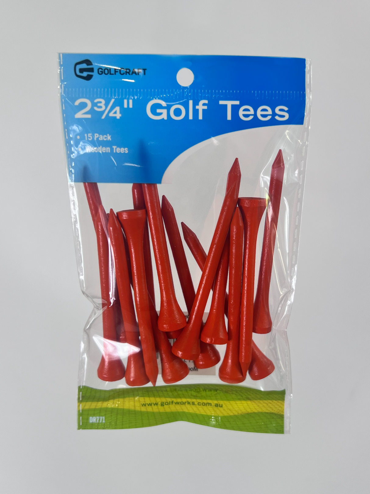 GolfCraft 2 3/4" Wooden Tees Orange - 15pk