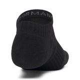 Under Armour Unisex Performance Cotton No Show Socks 3pk - Black/White