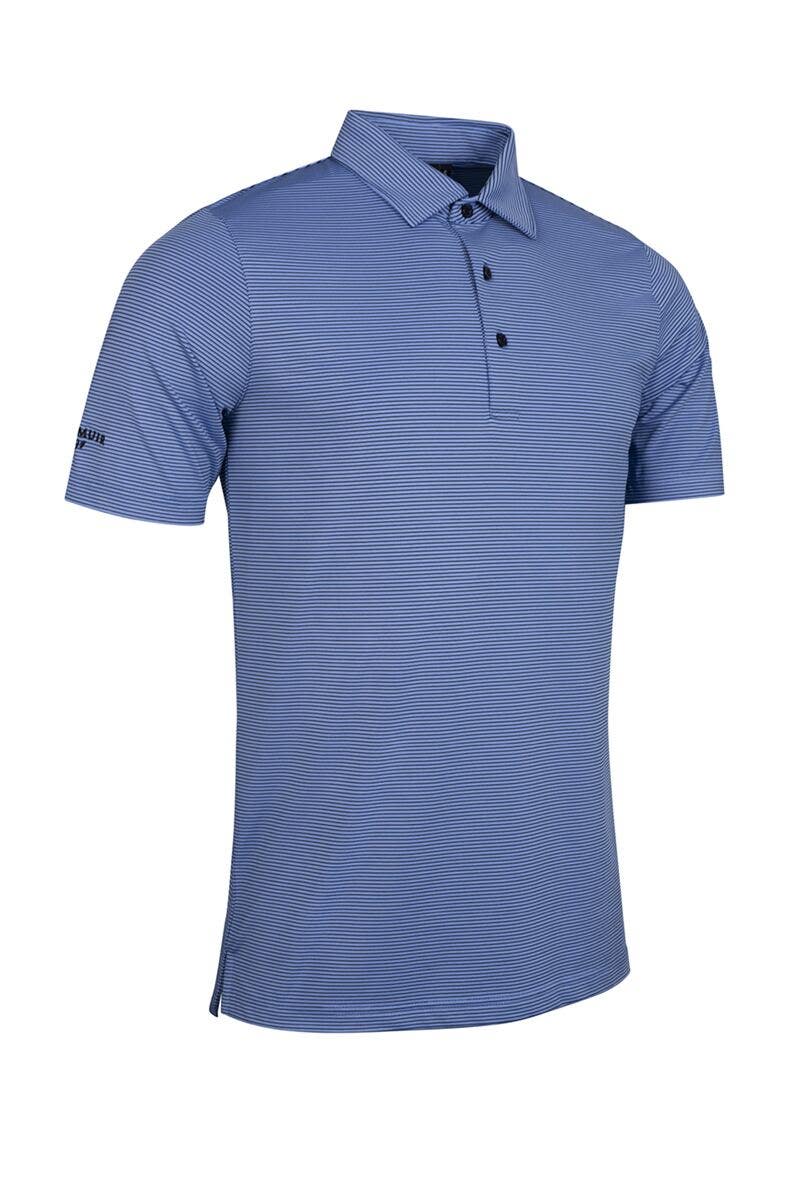 Glenmuir Torrance Performance Polo - Light Blue/Navy