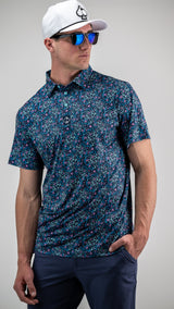 Pins & Aces Fluorescent Floral Polo