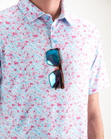 Pins & Aces Flamingo Shatter Polo