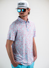 Pins & Aces Flamingo Shatter Polo