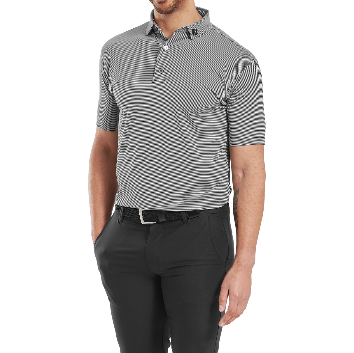 FootJoy Micro Feeder Stripe Lisle Polo