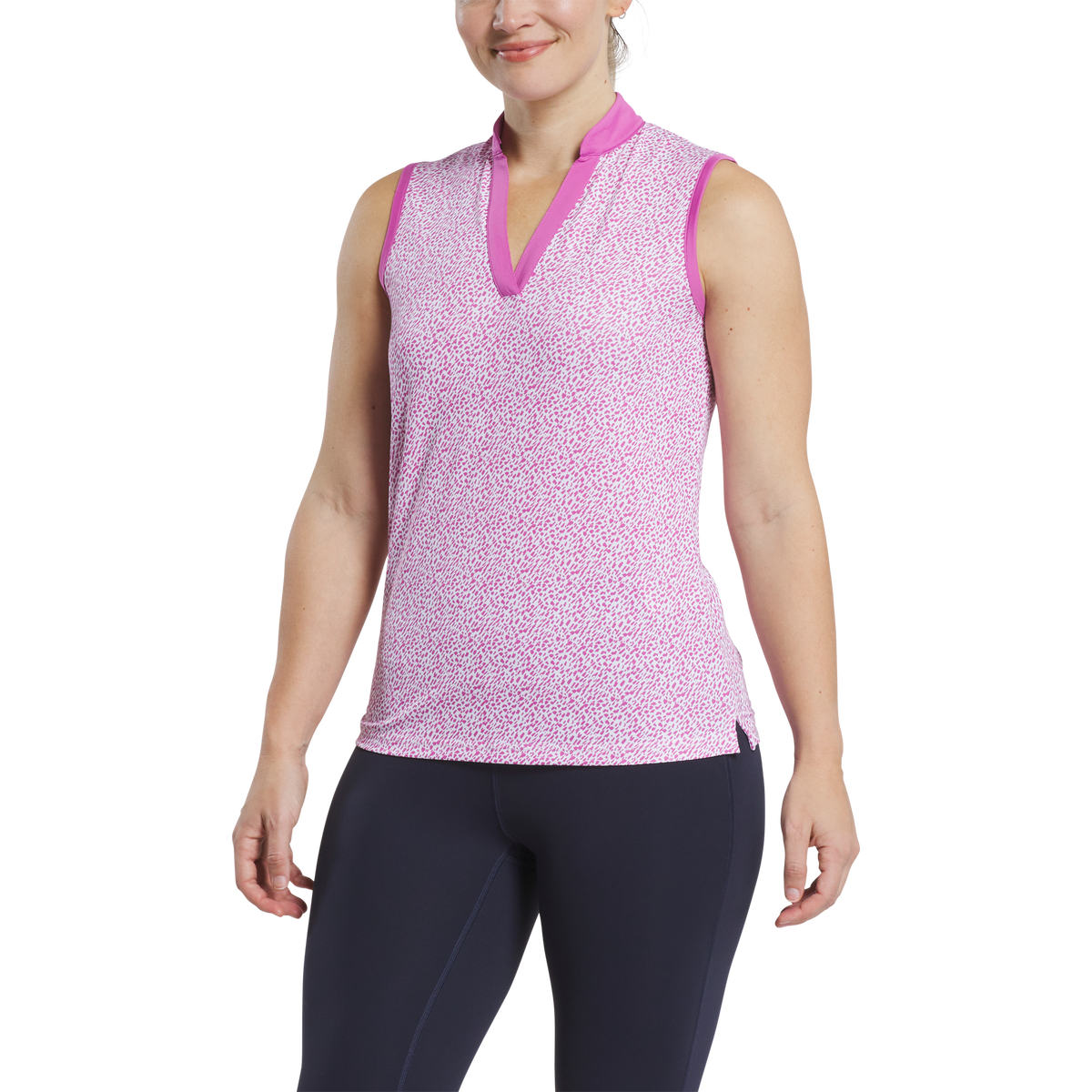 FootJoy Print Open Placket Ladies Sleeveless Polo