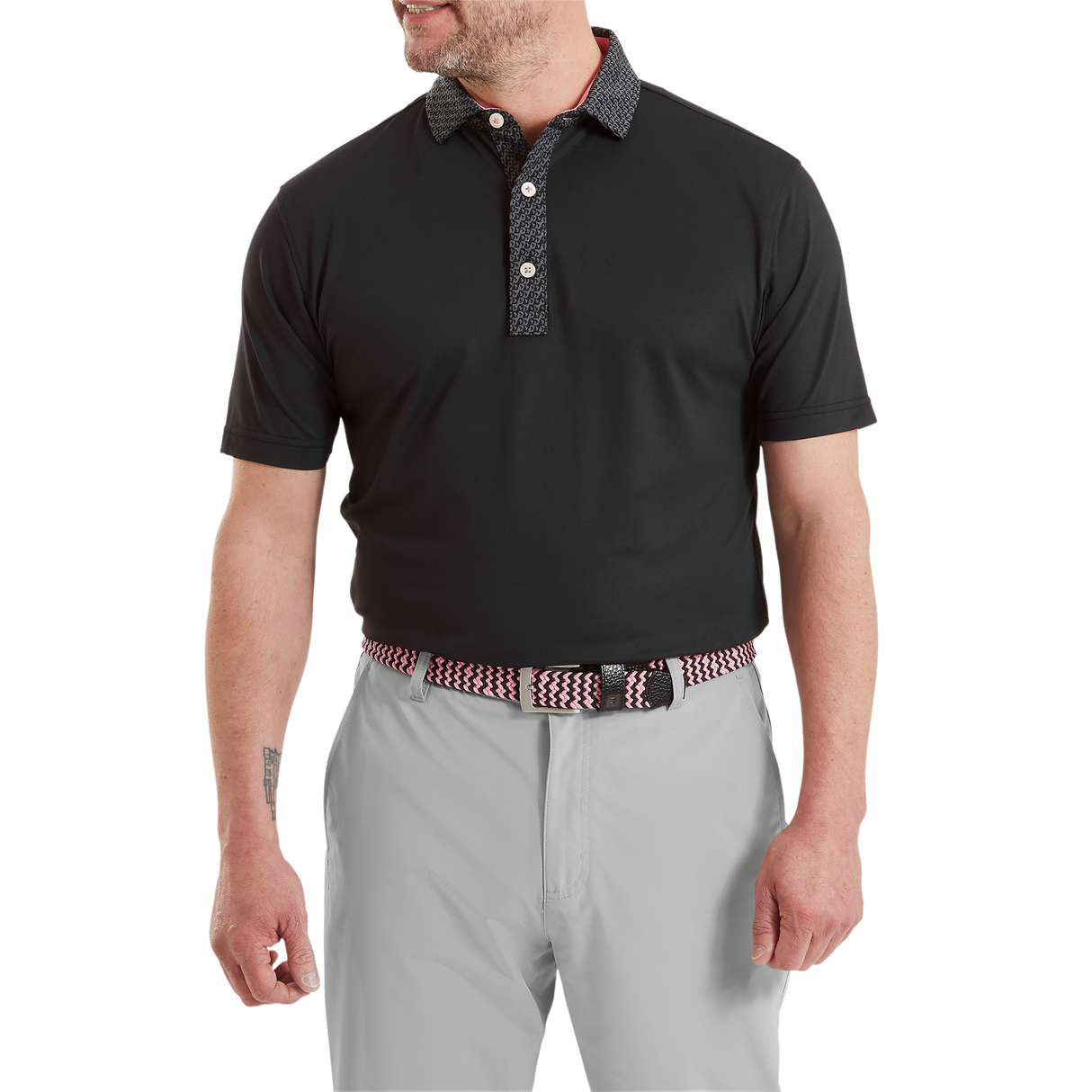FootJoy Star Geo Trim Pique Polo