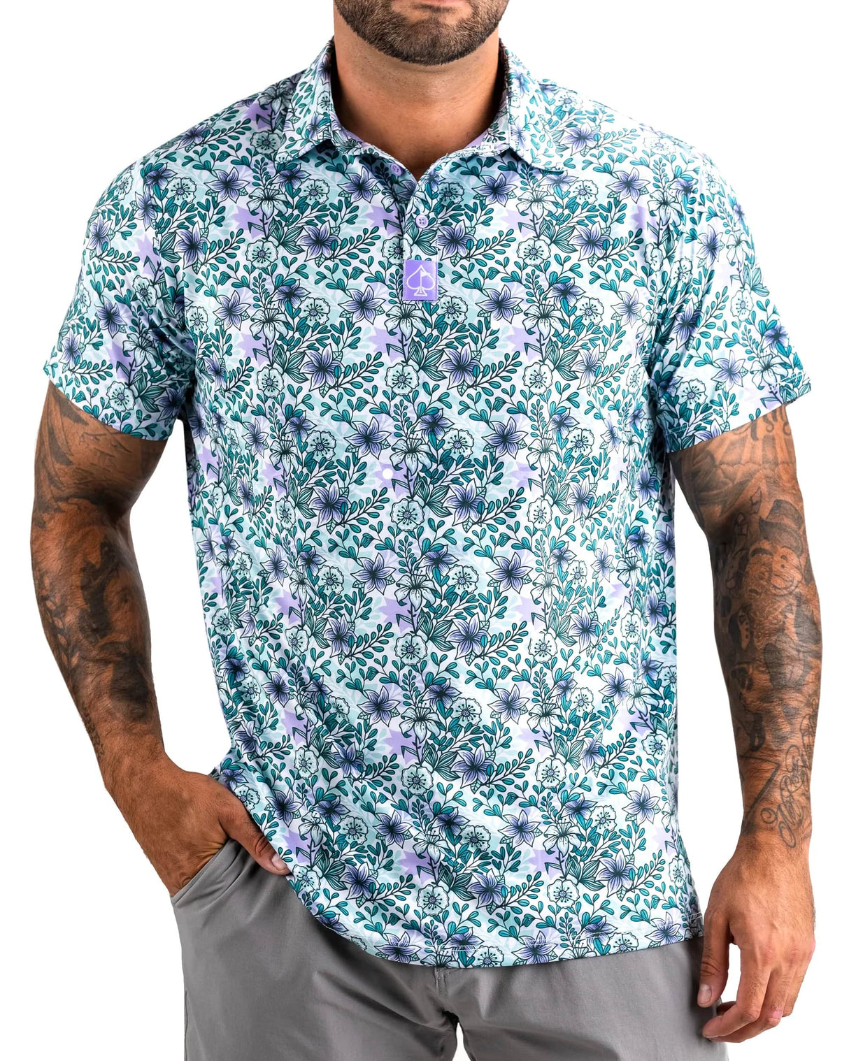 Pins & Aces Fresh Floral Polo