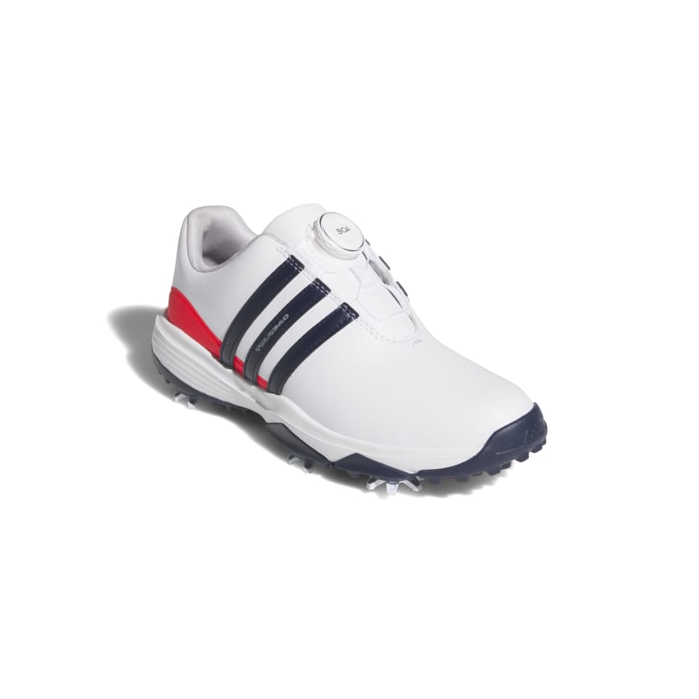 Adidas Tour360 24 BOA Junior Shoe - White/Black/Green Spark