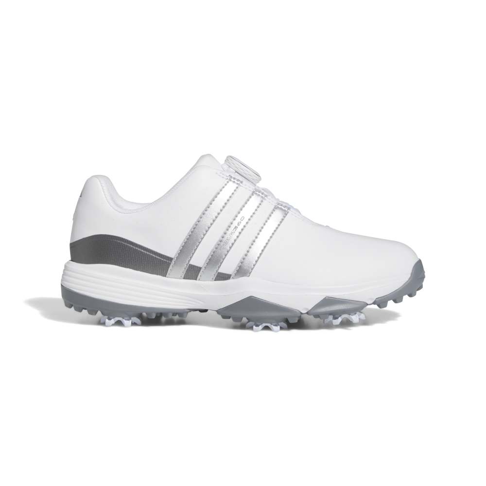 Adidas Tour360 24 BOA Junior Shoe - White/Black/Green Spark