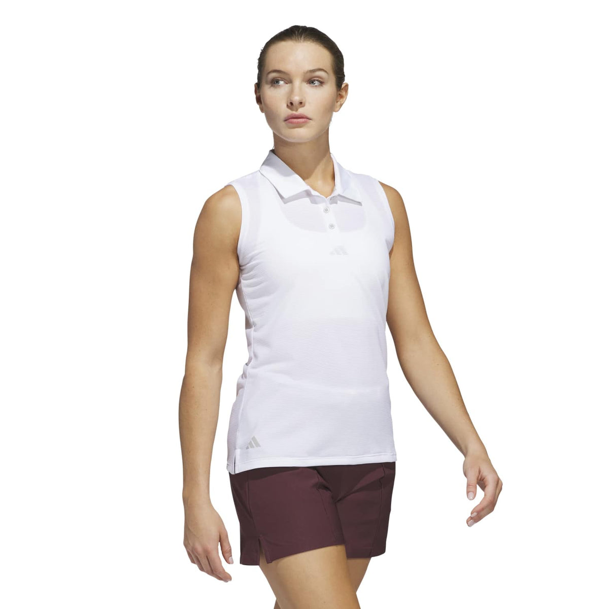 Adidas Solid Ottoman Sleeveless Polo